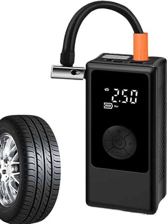 Auto-Akku-Luftpumpe, Akku-Reifenfüller, tragbarer Luftkompressor, elektrische Auto-Luftpumpe, kabellose Autoreifenpumpe,...