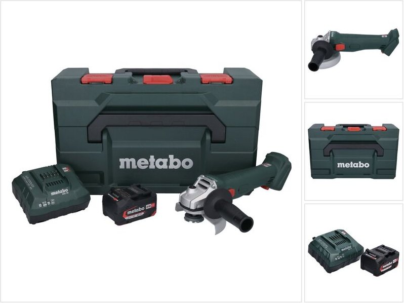 Metabo W 18 L 9-125 Akku Winkelschleifer 18 V 125 mm + 1x Akku 4,0 Ah + Ladegerät + metaBOX