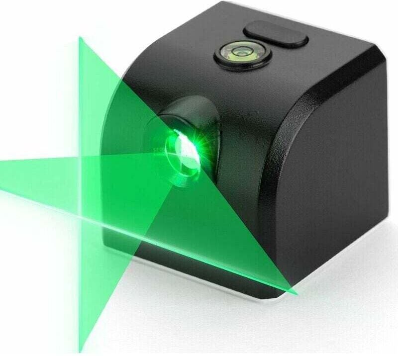 Laser-Nivelliergerät, horizontale und vertikale grüne Laserlinie, mit Wasserwaage und Magnetfuß, wiederaufladbar, leicht...