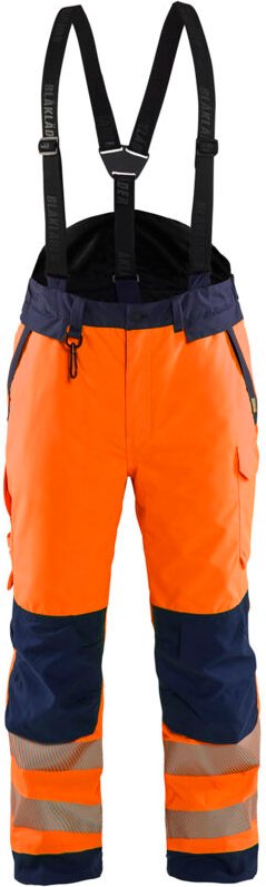 Arbeitslatzhose mit Hochsichtbarkeits-Trägern 1875 - Orange/Navy 4XLS