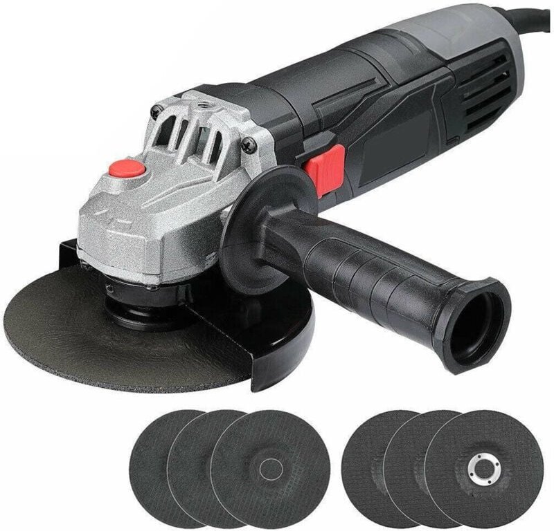 Trade Shop Traesio - Trade Shop - smerigliatrice angolare 750W flex frullino 125MM 6 dischi und manico regolabile -