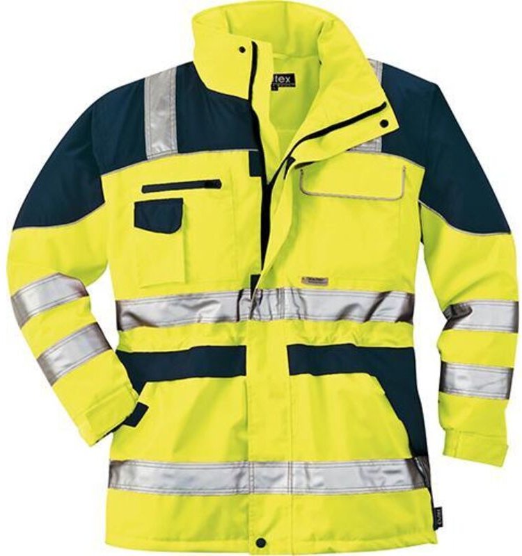 SCHEIBLER Warnparka, Gr. L, gelb/blau