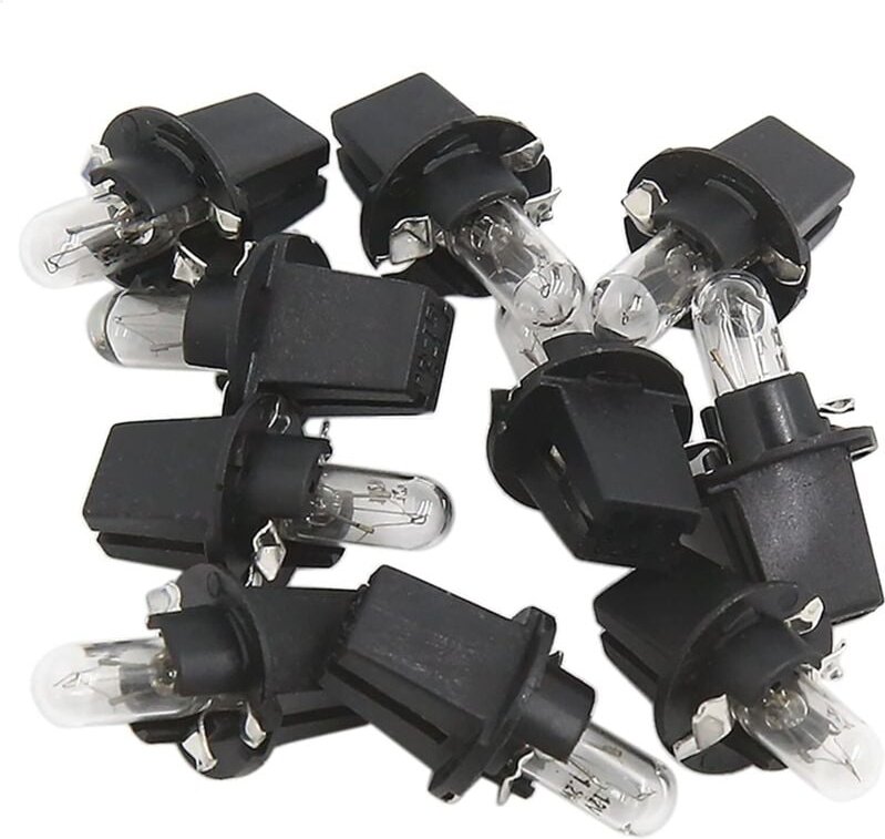 10 Stück DC 12V 1,2W T5 Hellgelbe Auto-Armaturenbrettlampen