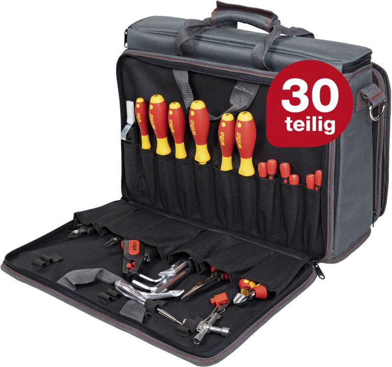 Wiha - Werkzeug Set Service-Techniker 30-tlg. inkl. Tasche i Werkzeugsatz für Elektriker i vde (43879)