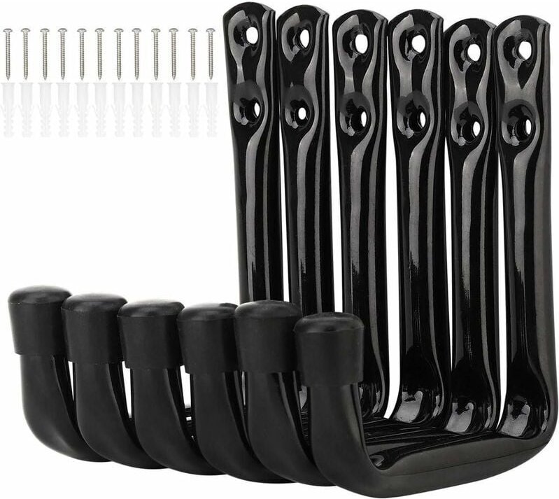 6er-Pack robuste J-Haken zur Wandmontage für die Garagenaufbewahrung (11,5 cm x 10 cm)