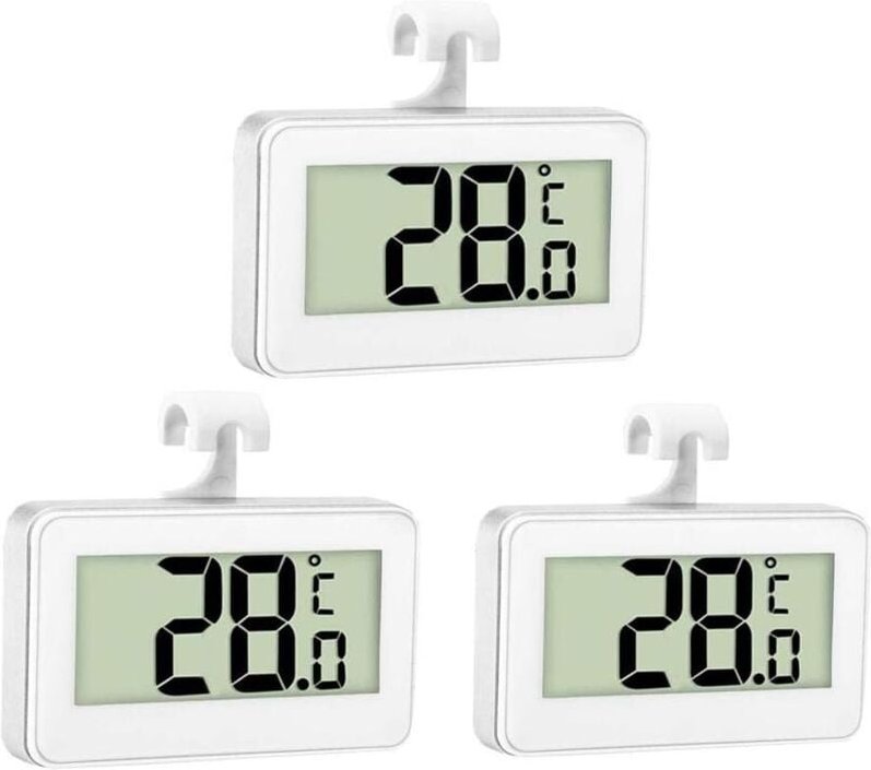 3X Kühlschrankthermometer Digitales Thermometer Gefrierschrank Kühlschrankthermometer Schlafzimmer Wasserdichtes Gefrier...