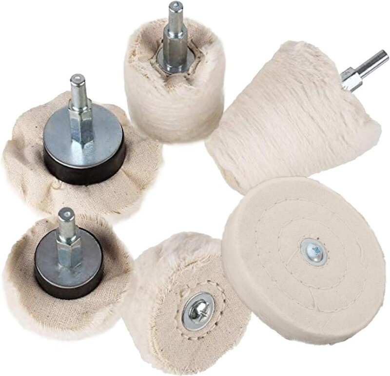 BEBUSINGOTO Polierscheiben-Set für Winkelschleifer, 6-teilig mit 6,35 cm Griff, Polierwerkzeug, Kfz-Bohrmaschinen-Pad-Se...