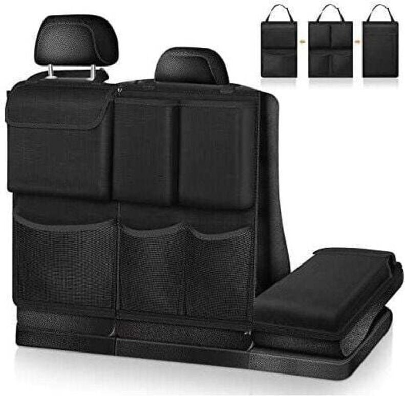 Kofferraum-Organizer (schwarz) – abnehmbare Auto-Aufbewahrungstasche, Mehrzweck-Autositz-Organizer-Tasche für Auto-Innen...