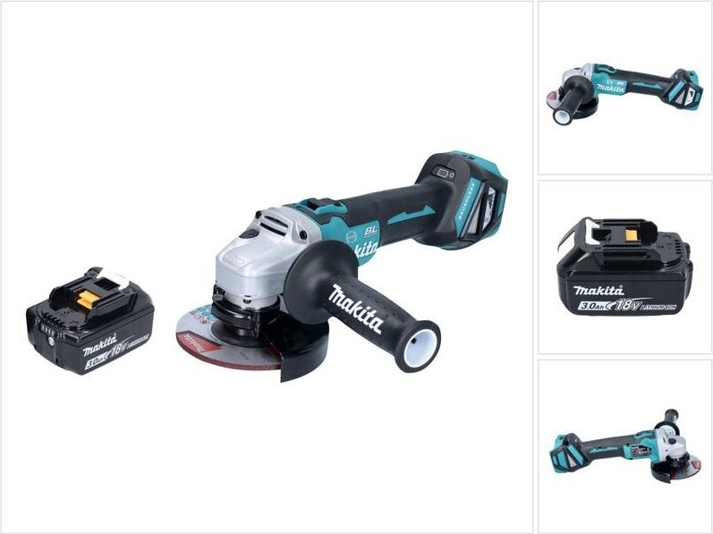Dga 513 F1 Akku Winkelschleifer 18 v 125 mm Brushless + 1x Akku 3,0 Ah - ohne Ladegerät - Makita