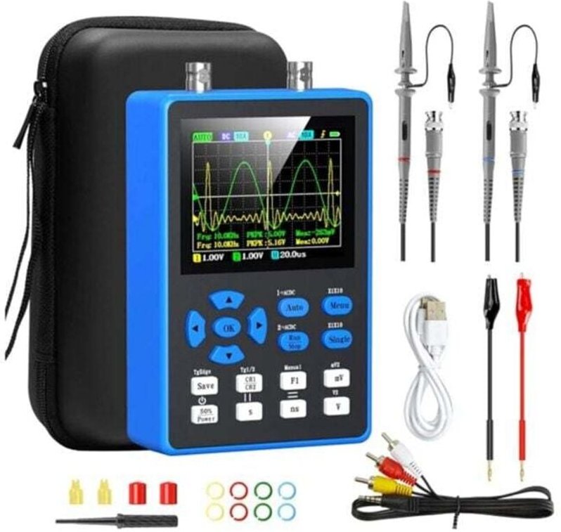Digitales Oszilloskop DSO2512G mit 2-Kanal-Signalgenerator, 120 MHz Bandbreite, 500 Hz Abtastrate, 2,8-Zoll-Bildschirm