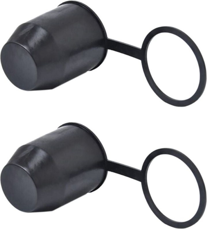 2X Schwarze Abschleppen Stangen Einstecken Typ Kappe Auto Anhänger Kupplung Anhänger Kupplung Schutz Kappe EIG88 Geeigne...