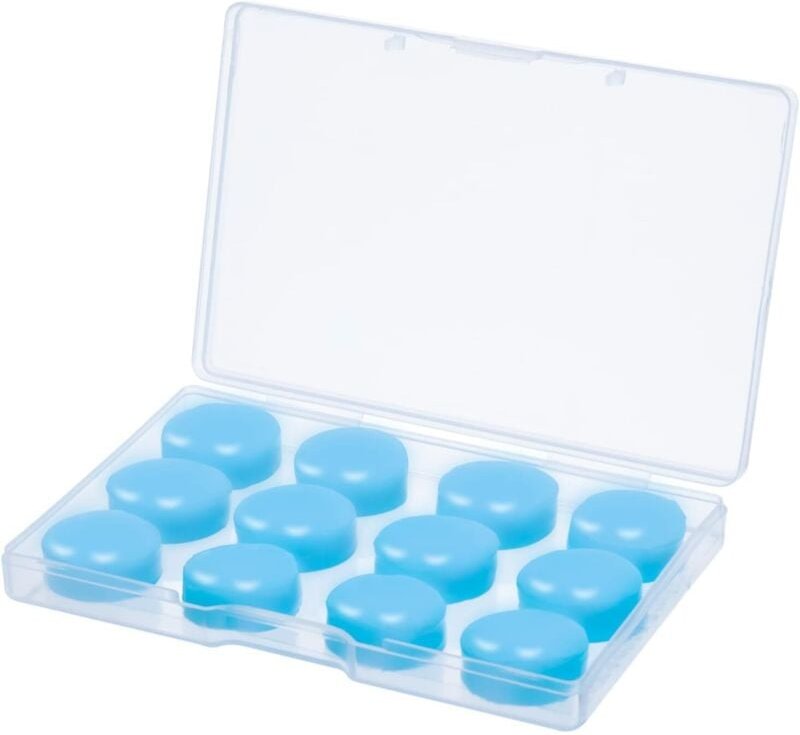 Silikon-Ohrstöpsel, wiederverwendbar, wasserdicht, zur Geräuschreduzierung, zum Schlafen und Schwimmen, 6 Paar, Blau
