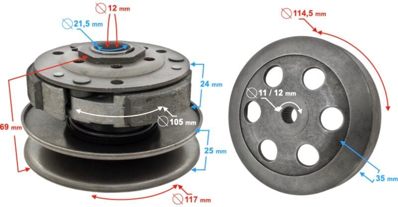 Kupplung für 4T Hurricane 5 Roller