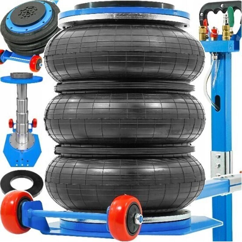 Pneumatischer Wagenheber 6T mit klappbarem Griff, Maximale Hubhöhe ist 40 cm , 3 Ringe, Pneumatic Autoheber Druckluftwag...