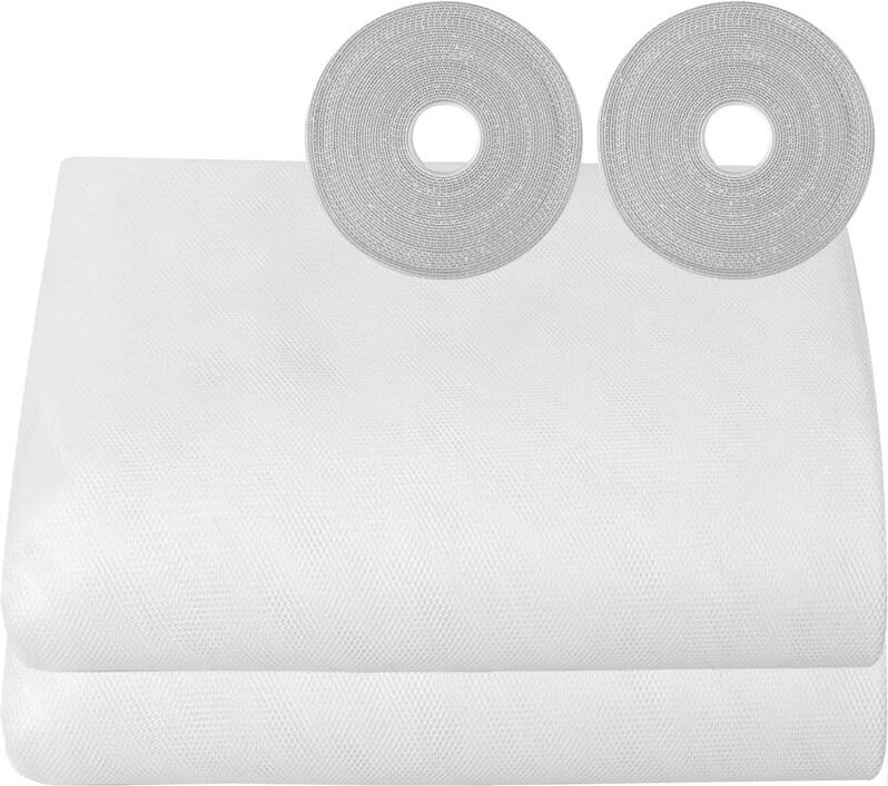 Mumu - Moskitonetz für Fenster, 2 Packungen, 150 x 200 cm, Moskitonetz für Fenster, selbstklebend, verstellbares Insekte...