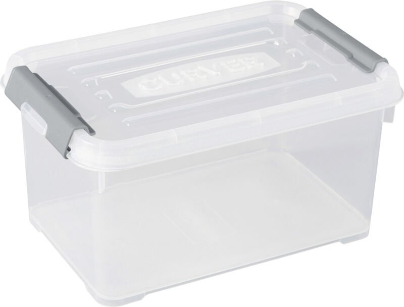 Curver 243803 Aufbewahrungsbox HANDY stapelbar (L x B x H) 294 x 194 x 150 mm Transparent, Silber 1