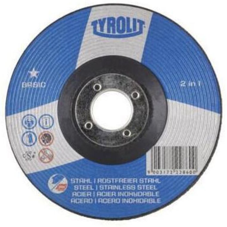Tyrolit - Schruppschleifscheibe Basic '2 in 1', Scheiben-ØxScheibenbreite: 125X6 mm