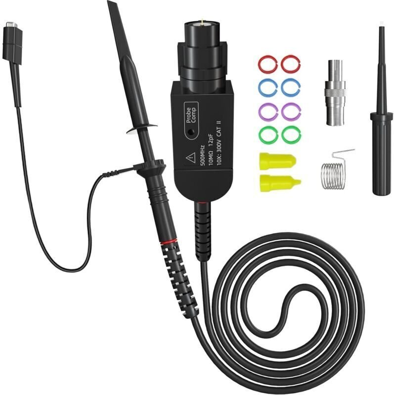 Passive Tastkopfklemme für Oszilloskop P6500, 500 MHz, 10-fache Vergrößerung, hohe Präzision, mit Justierwerkzeug, Zubeh...
