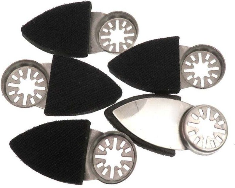 Set mit 5 Mehrzweck-Dreieckschleifscheiben, 38 x 86 mm, geeignet zum Entrosten, Schleifen und Polieren von Metallen.