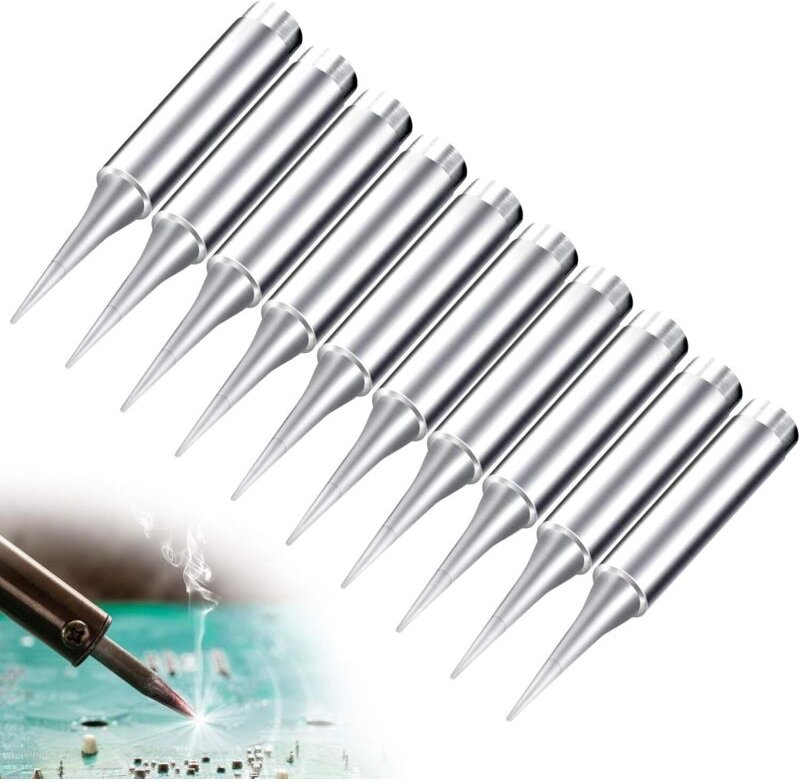 10pcs Panne à Souder, 900M-T-I Pointes à Souder Embouts de Fer à Souder Rechange pour station de soudage 936, 937, 938, ...
