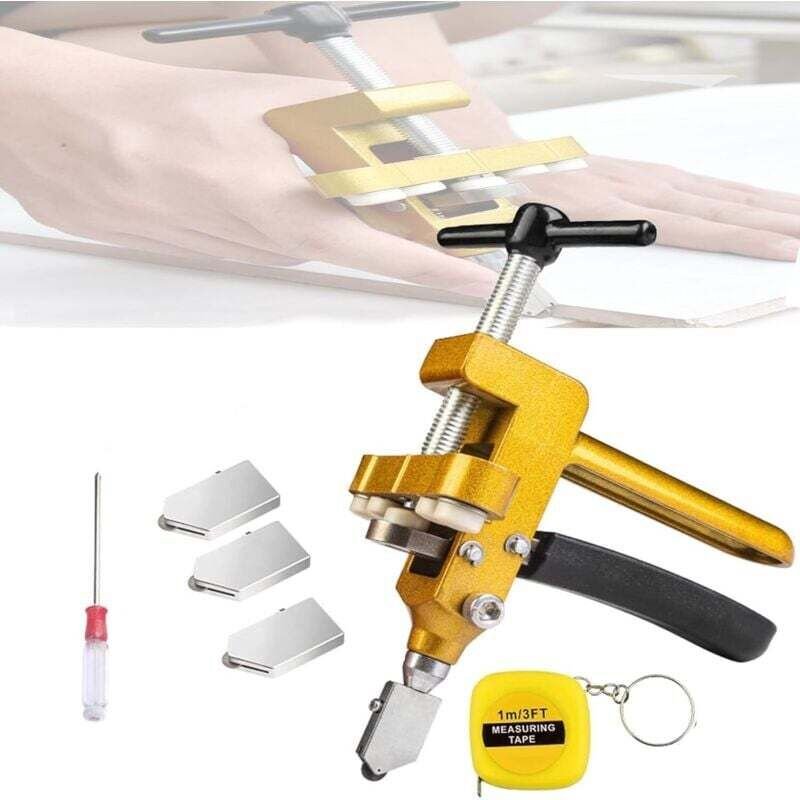 Glasschneidwerkzeug-Set, 3-in-1-Glasschneidwerkzeug, manueller Glasschneider, professioneller Glasschneider, Glasschneid...