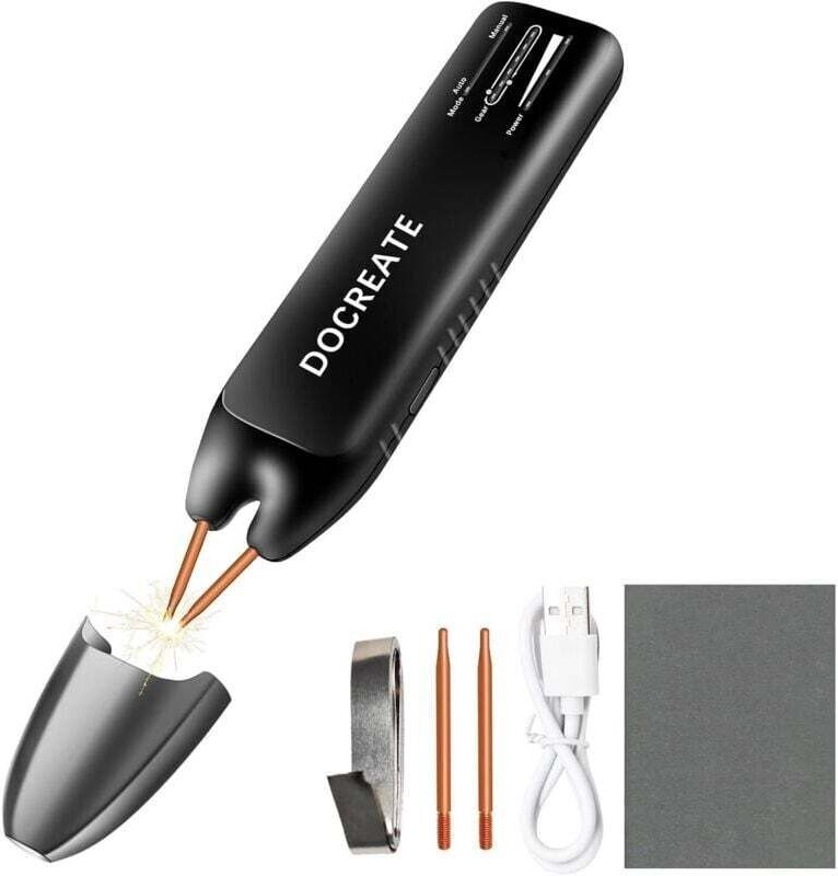 Vtizikl Soudeuse par points de batterie, Soudeuse par points portative 2 en 1 avec modes automatique et manuel, 11 vites...