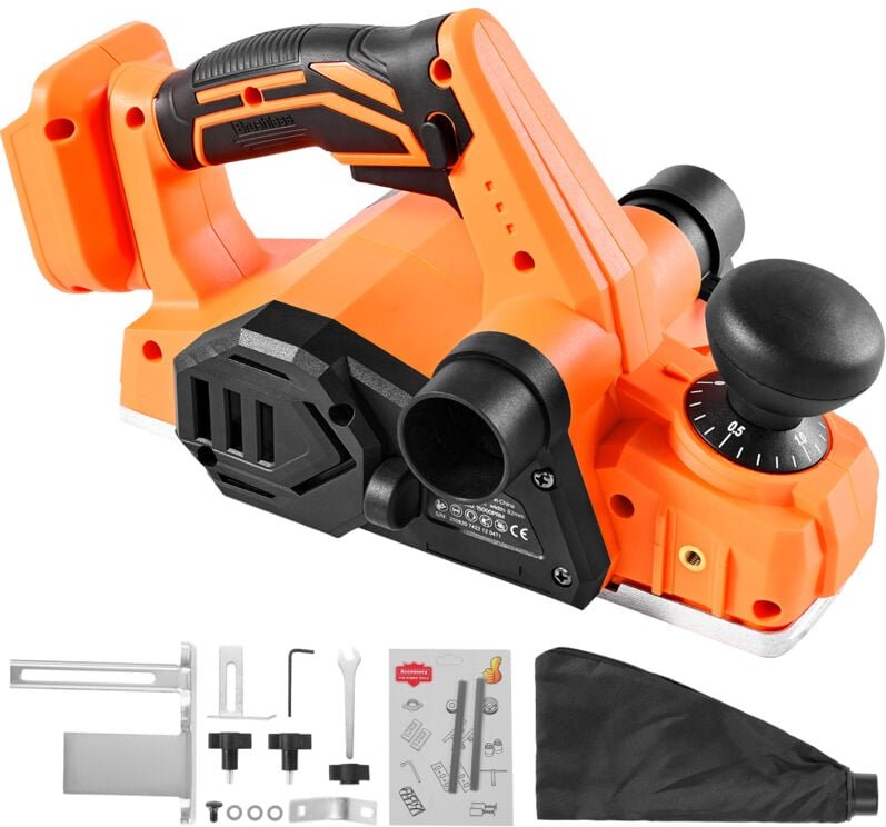 Mophorn Akku-Holzhobel, 82 mm Schnittbreite, 15000 U/min Elektrohobel mit bürstenlosem Motor, einstellbare Schnitttiefe ...