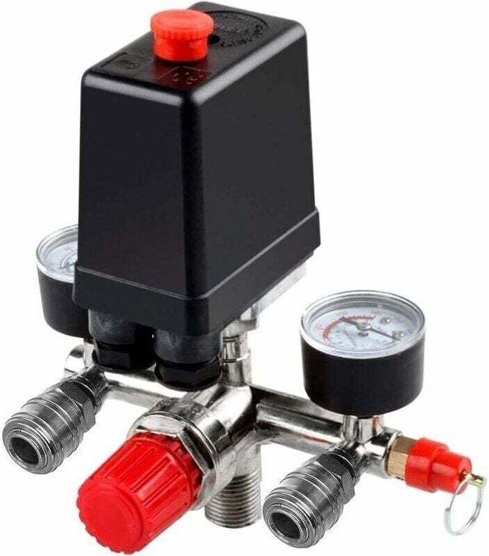 Ahlsen Robuster Luftkompressor-Pumpendruckschalter mit Steuerventil und Regler Manometer