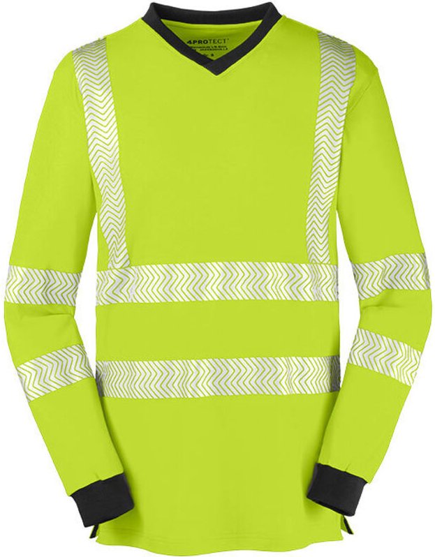 Warnschutz-Langarmshirt Jacksonville Größe S leuchtgelb/grau 4PROTECT