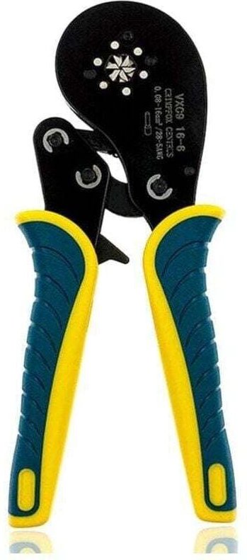 Pince à sertir pour cosses tubulaires, capacité de sertissage 0,08 - 16 mm² - jaune, vert