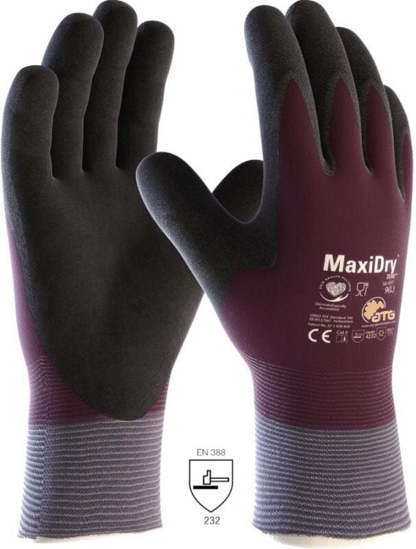 ATG® Nylon-Strickhandschuhe MaxiDry® Zero™ 56-451 HCT viol./schw. 258011 Gr.11