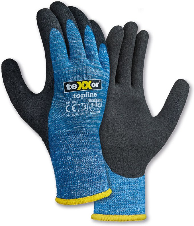 teXXor® topline Winterhandschuhe BLAU blau/schwarz 2271 Gr. 10