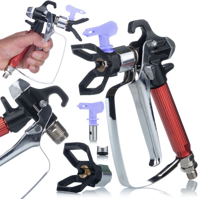 Rosfix Set UltraSpray RedJet RJ1 – Farbspritzpistole mit Düse 517 & Filter 3000 psi, 1/4" Anschluss, 7/8" Kopfgewinde Fü...