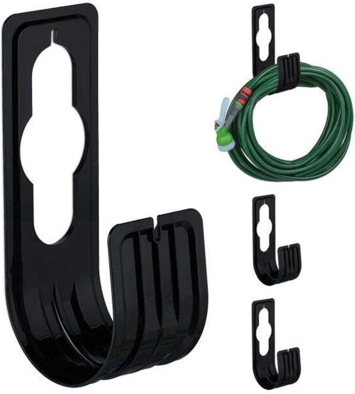 Schwarzer schlauchhalter 4er set 88306
