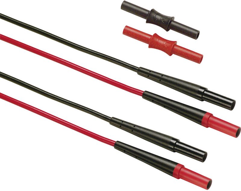 TL221 Sicherheits-Messleitungs-Set Lamellenstecker 4 mm Lamellenstecker 4 mm 1.50 m Schwarz, r - Fluke