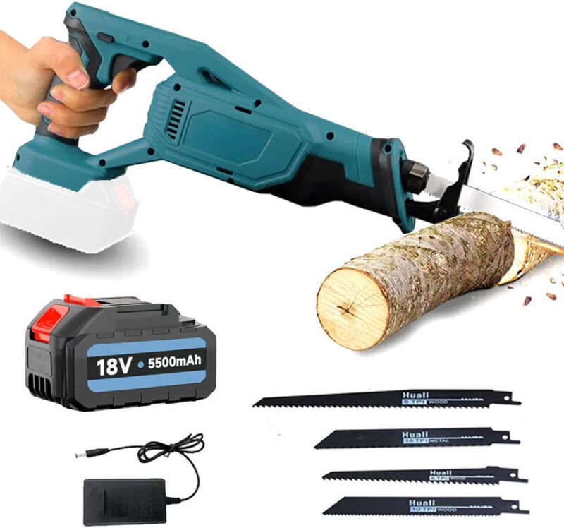 Mawiron - Sägeblatt, Akku-Sägeblatt, Säbelsägeblatt, 4x Blatt, verwendet für Holz Kunststoff und Metall, 5500mAh Batteri...