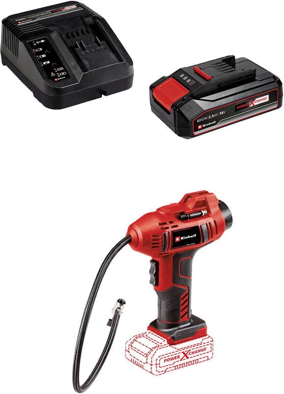 Einhell - 4326556 Akku-Kompressor ce-cc 18 Li (2,5 Ah) Power X-Change 11 bar Inkl. 1 Akku, Digitales d