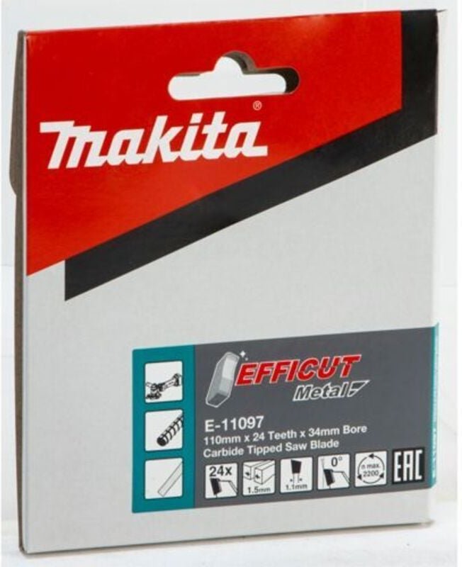 E-11097 Kreissägeblatt tct Efficut 110x34mm 24T DSC251 Metall - Makita