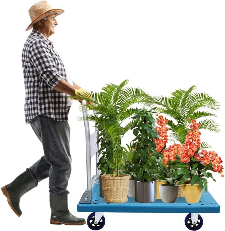 Klappbarer Handwagen mit einer Last von 300 kg, tragbarer Lagerblattwagen für Gepäck, Personal, Reisen, Umzug und Büro