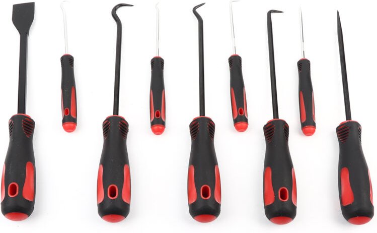 Qiilu Öldichtungsabzieher, 9-teiliges Öldichtungsabzieher-Werkzeugset zum Entfernen von O-Ring-Öldichtungen am Auto.