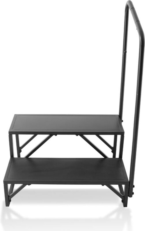 Mophorn - 2-stufige Wohnmobil-Stufen, 200 kg Tragkraft, rutschfeste Treppe aus Karbonstahl, mit Handlauf, sicherer Einst...