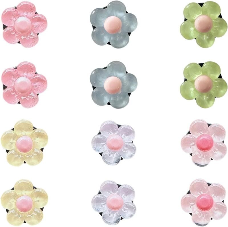 CCYKXA 12-teiliges Set mit floralen Aromatherapie-Clips fürs Auto, niedliche Lüftungsschlitzclips, Autodekorationszubehö...