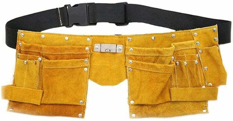 Gürtel-Werkzeugtasche, Ledertasche, robuste Tasche, Tasche für Heimwerker, Schreiner, Schreiner, Tischler, Männer und Fr...