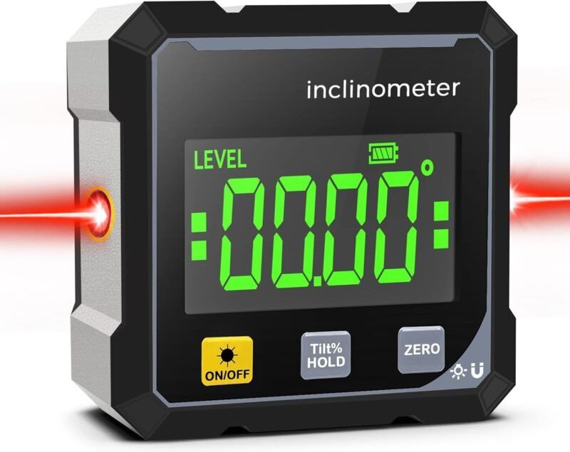 Digitaler Neigungsmesser mit elektronischem Laser, leistungsstarker 4-seitiger magnetischer Winkelmesser, Doppellaser, d...