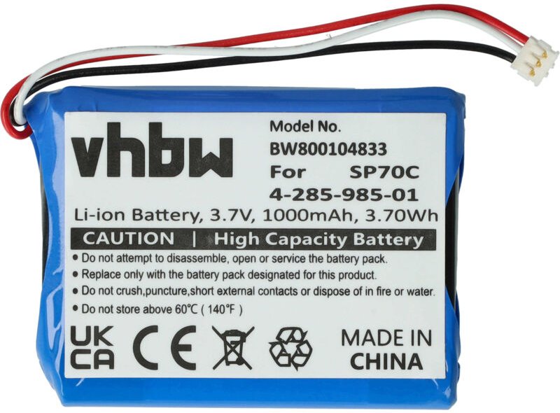 Vhbw - Akku Ersatz für Sony 4-285-985-01, 4-435-245-01, SP70C für Spielekonsole (1000 mAh, 3,7 v, Li-Ion)