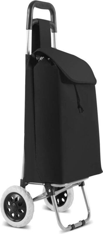 GOPLUS Einkaufstrolley Schwarz, Einkaufsroller Klappbar, Einkaufswagen bis 35kg, Mobiler Handwagen mit Griff, Einkaufsta...