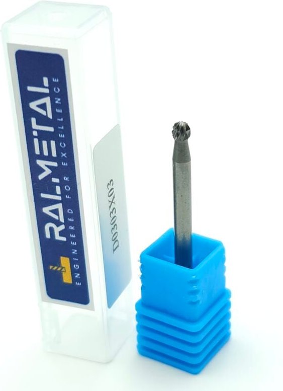 Vollhartmetall-Doppelwirkungs-Rotationskugelfeile D3 x 38 x 3D mm - 60 HRC