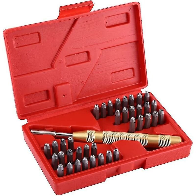 Prägnanter Buchstabe, 38-teiliges Set mit markanten Buchstaben und Zahlen aus Stahl mit 3-mm-Automatik