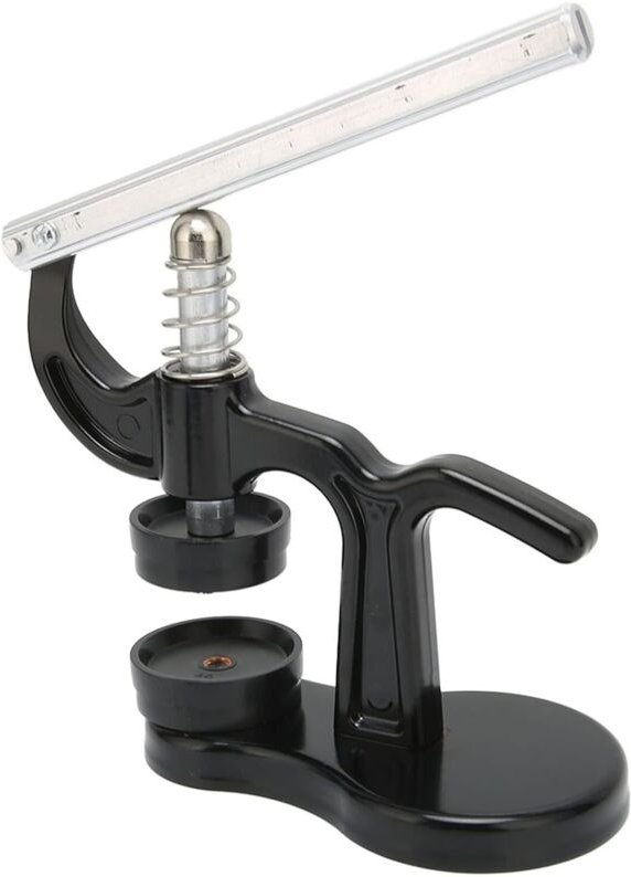 Crimpwerkzeug für Uhren, Gehäusepresser aus Metall und ABS-Material, 12 schwarze Schneideformen, ideal für Uhrenreparatu...