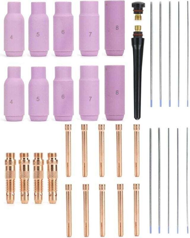 36-teiliges WIG-Schweißbrenner-Zubehör-Set, Verbrauchsmaterial-Set für WP-17/18/26 WIG-Schweißbrenner